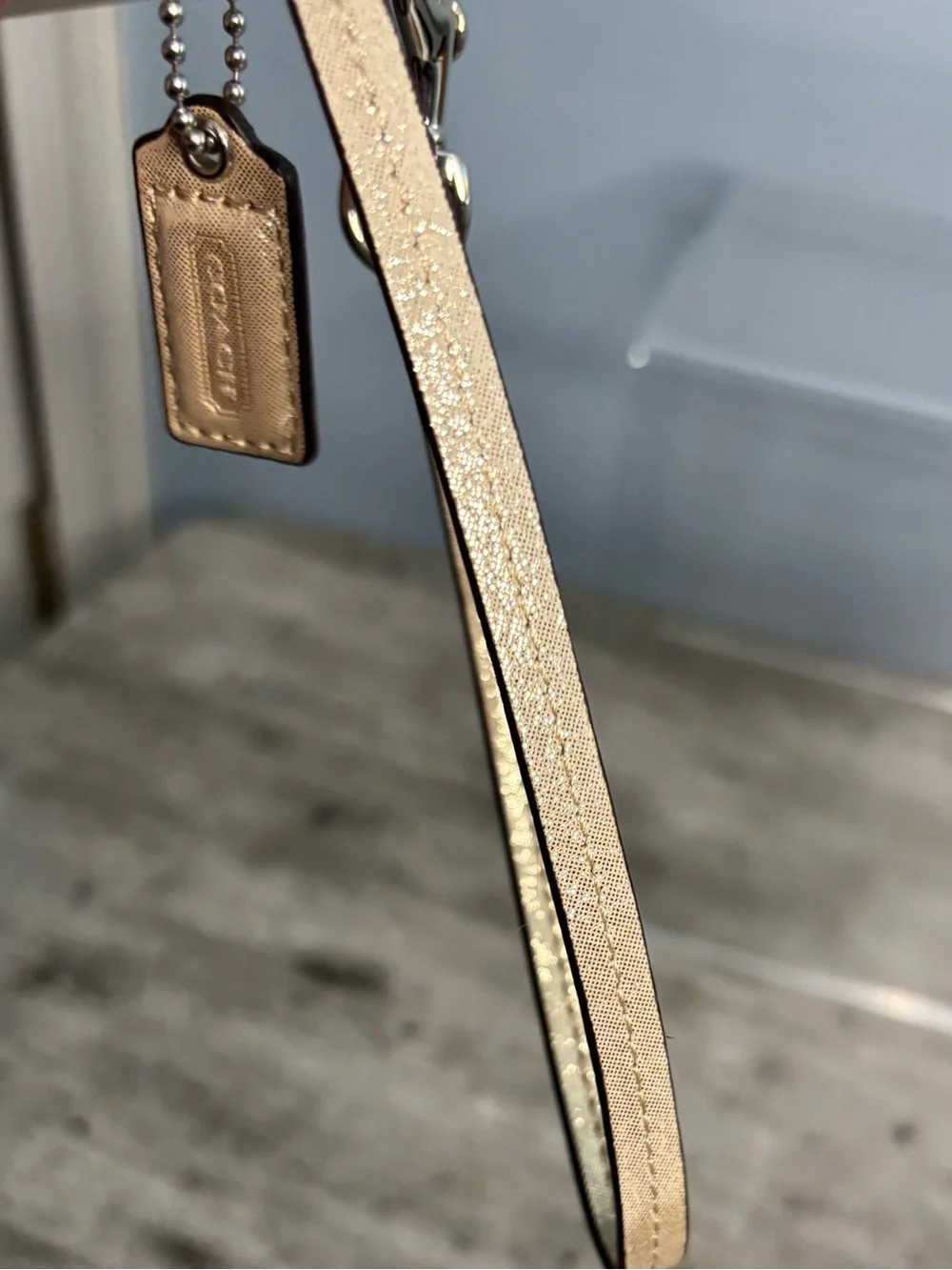 Coach Wristlet Wallet Champagne Shimmer Shiny With Hang Tag